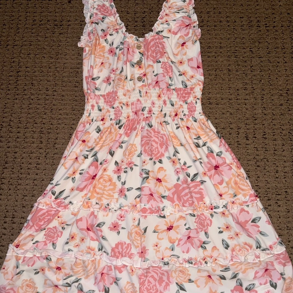 No Boundaries Pink Floral Ruffle Dress